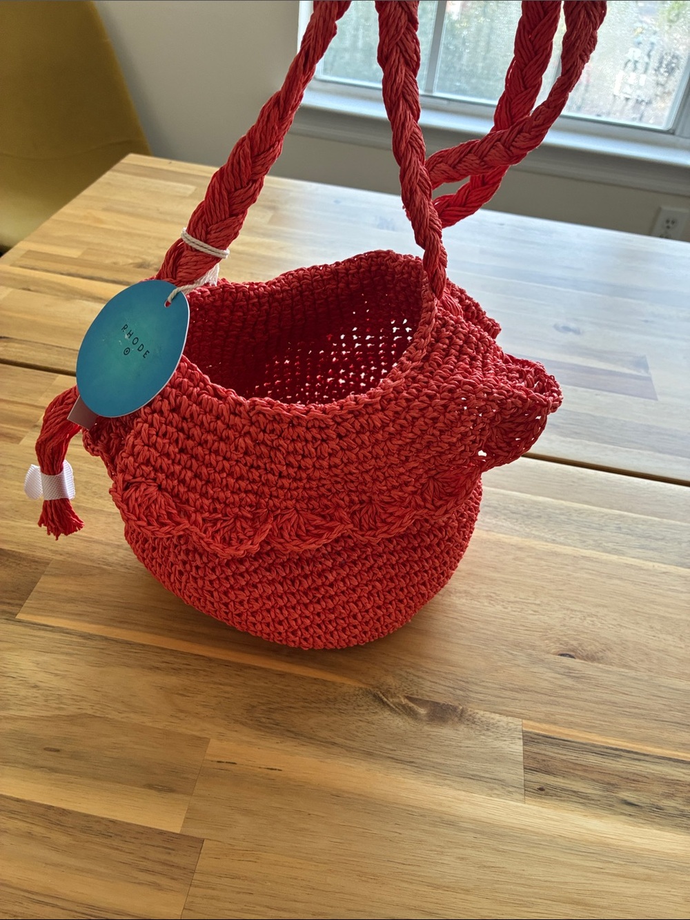 RHODE x Target Orange Straw Papel Raffia Bucket Bag Vaca Resortwear Euro Summer - Picture 10 of 10